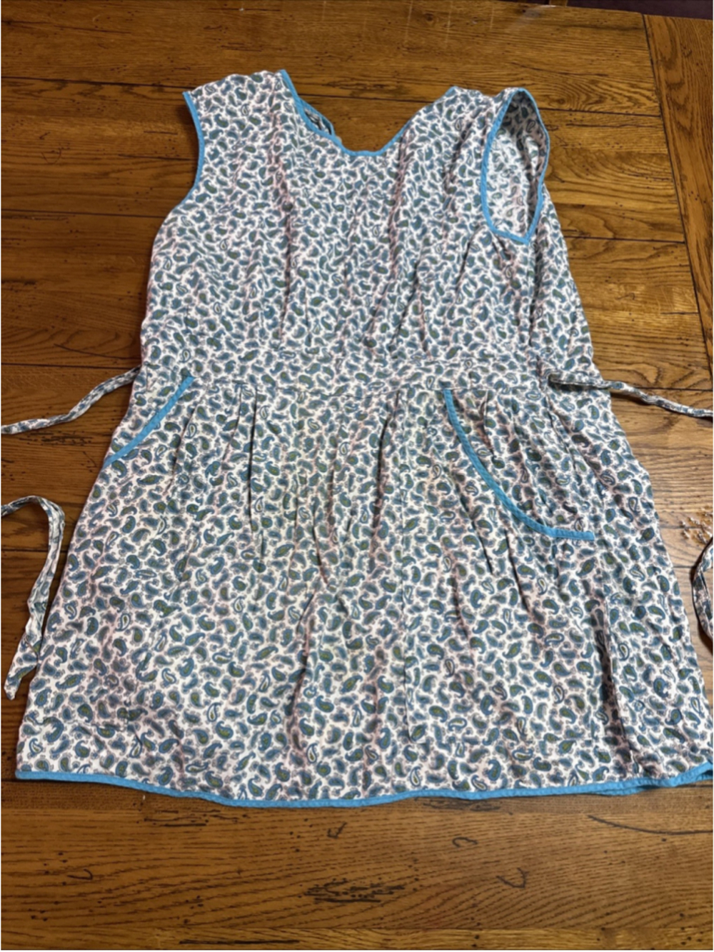 Vtg 50's Handmade Apron Dress Paisley Sz S G28